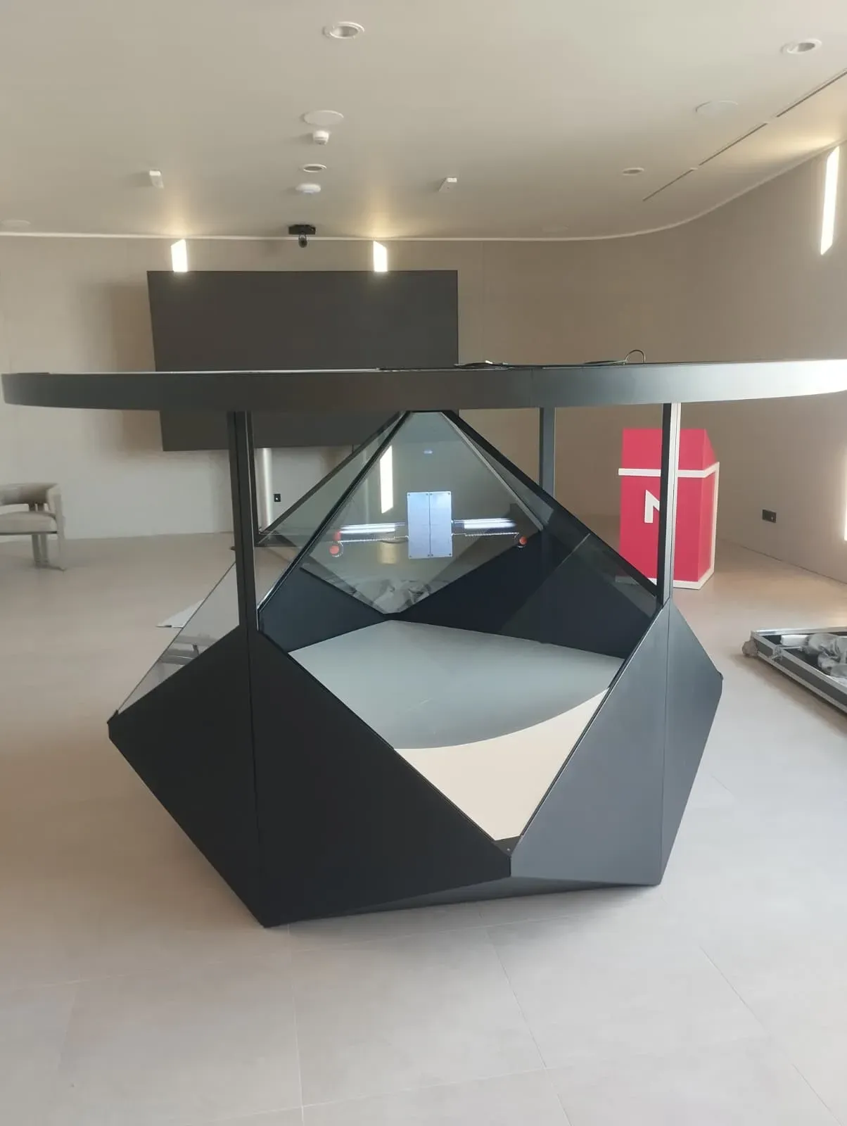 Dreamoc Diamond holographic display installed for the Nova Power & Gas corporate event in Câmpia Turzii.