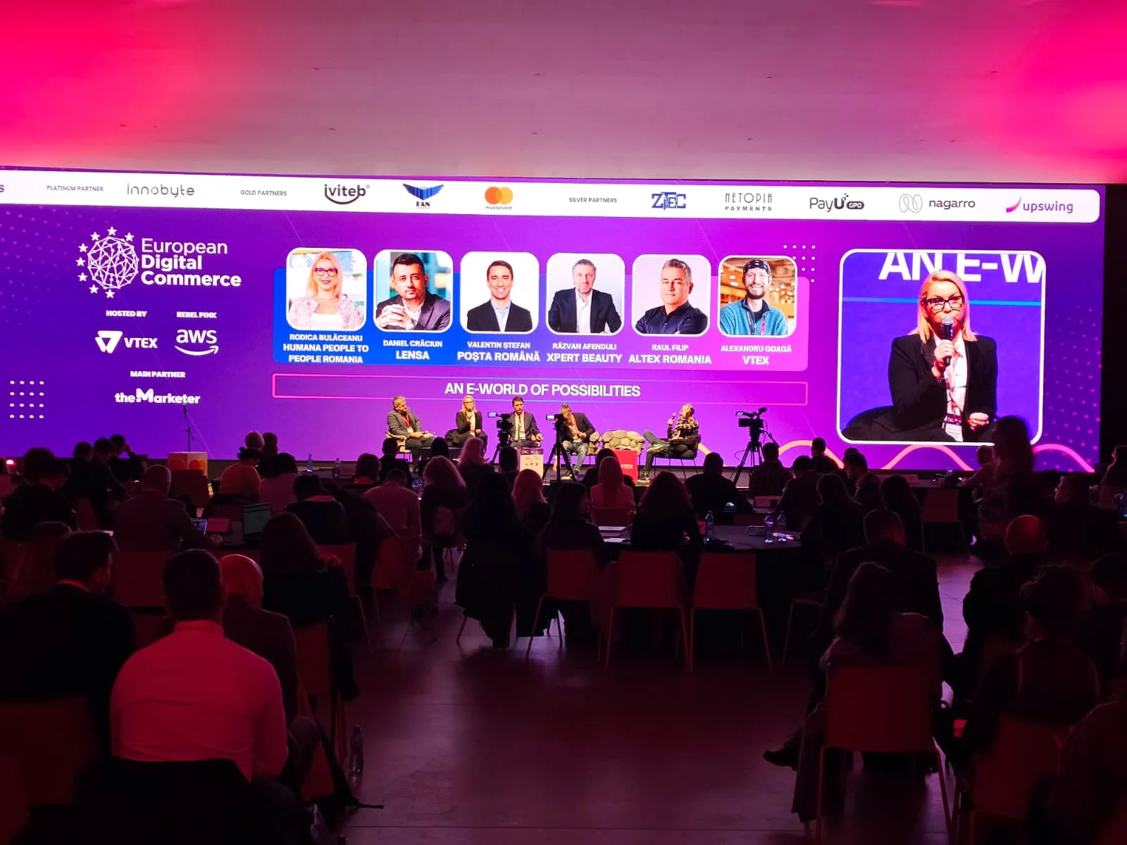 Panel session on the European Digital Commerce stage at Nord Events in Bucharest.