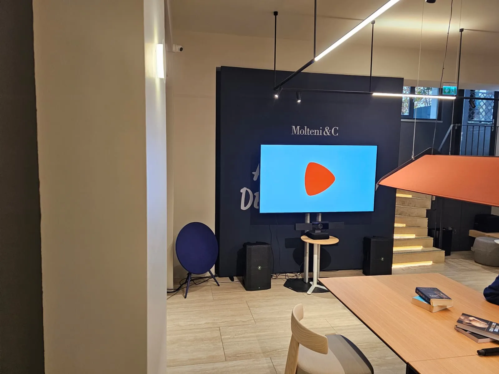 Professional display installed in the Zalando event space for Zalando at The Brewprint in Bucharest.