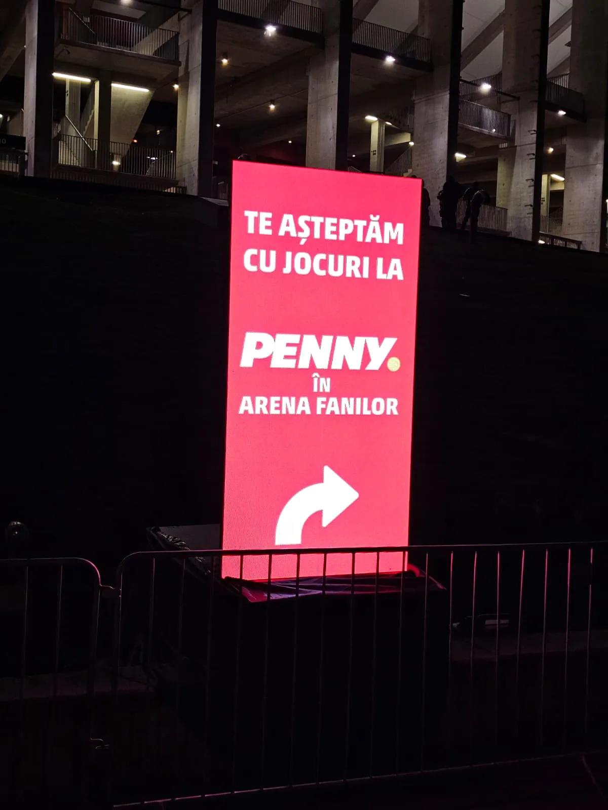 Penny digital poster at the Arena Nationala activation for Penny Arena Nationala at Arena Nationala in Bucharest.