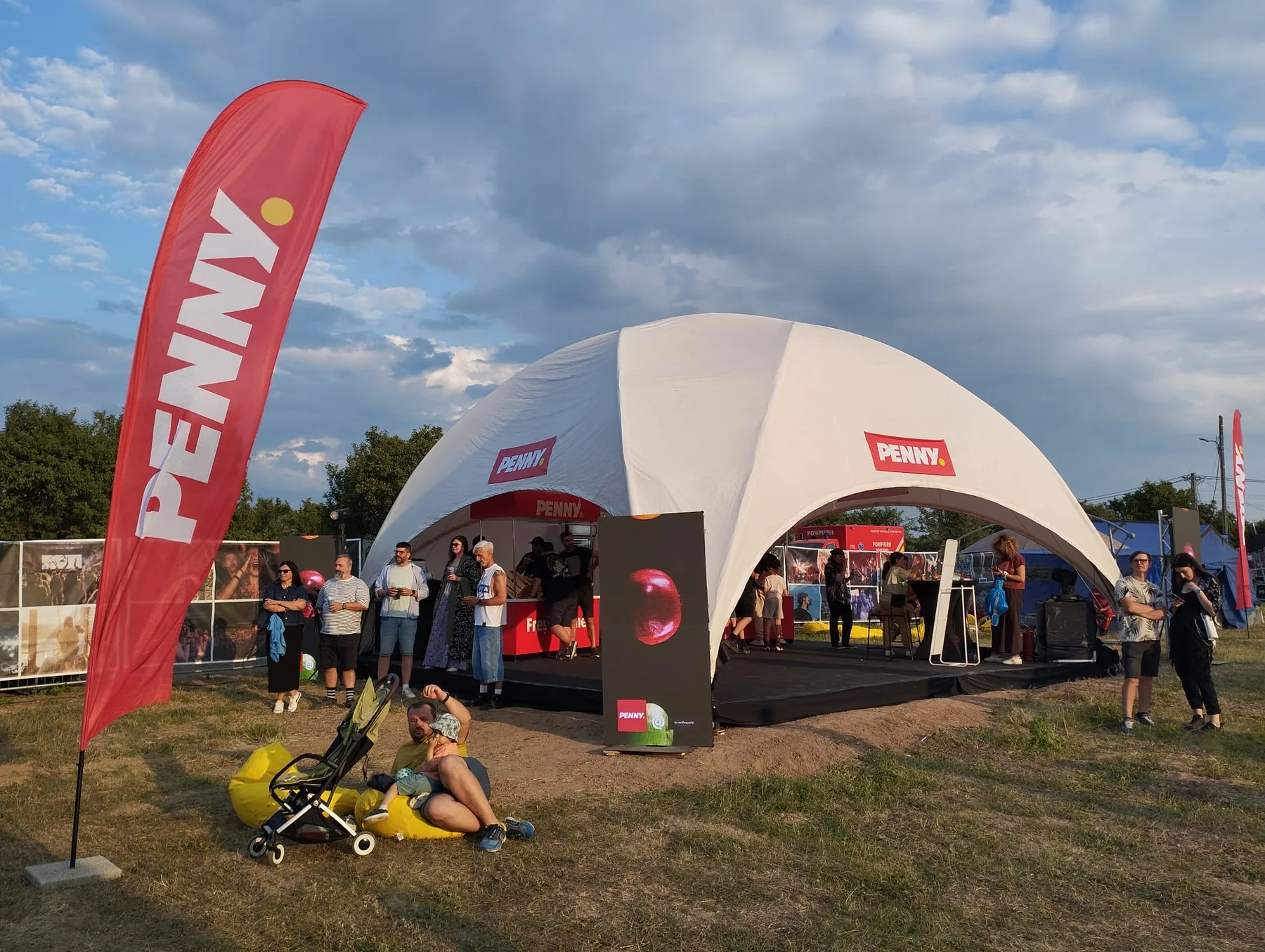 Penny branded dome at the ROCA Festival activation for ROCA Festival at ROCA Festival in Iași.