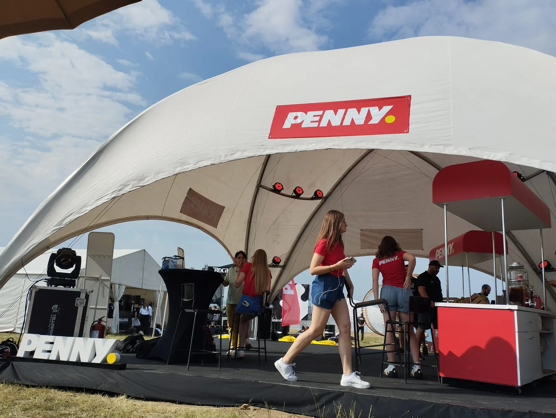 Penny activation stage and technical setup inside the dome for ROCA Festival at ROCA Festival in Iași.