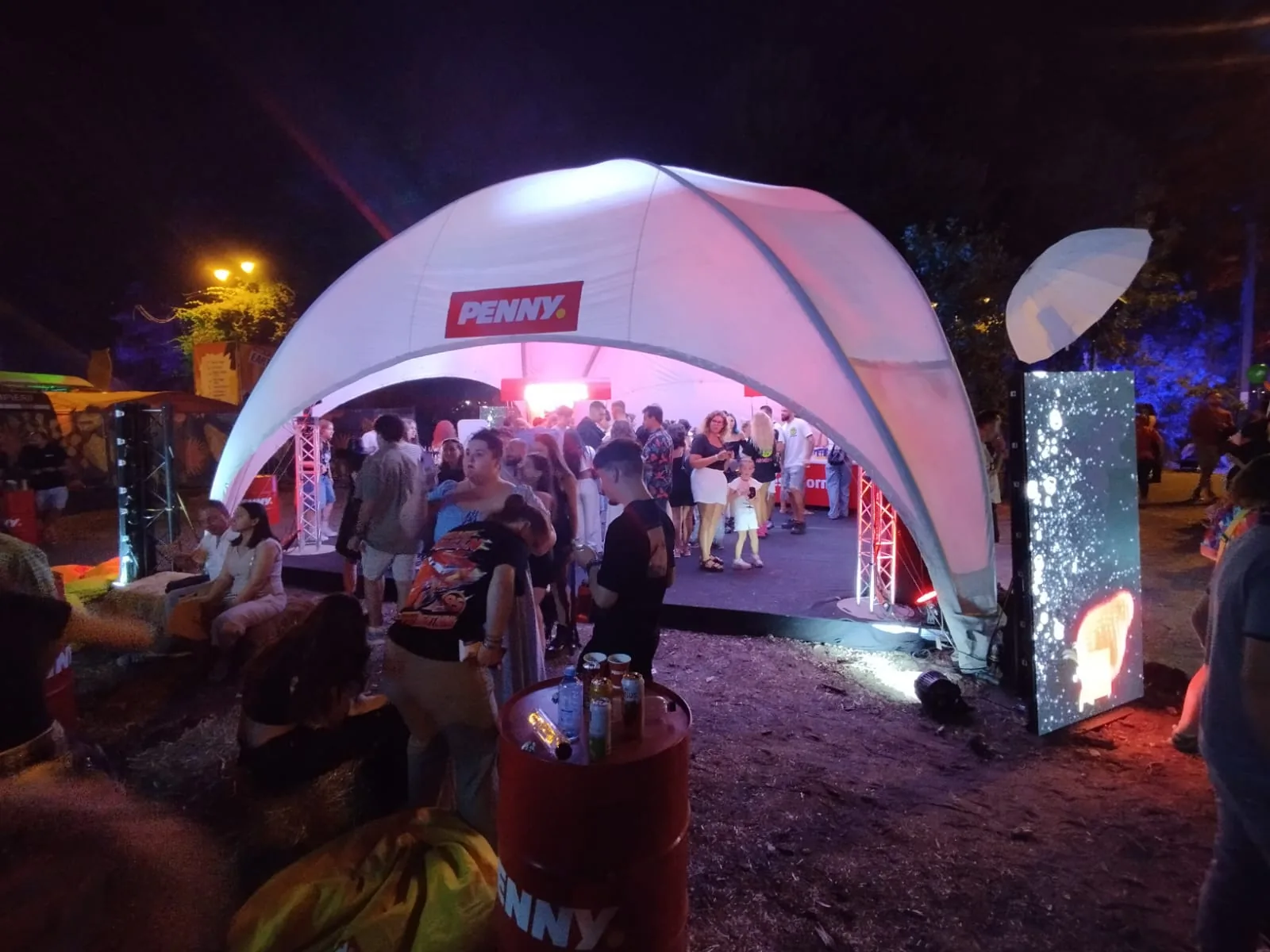 Illuminated Penny activation dome at Codru Festival for Festival Codru at Festival Codru in Timișoara.