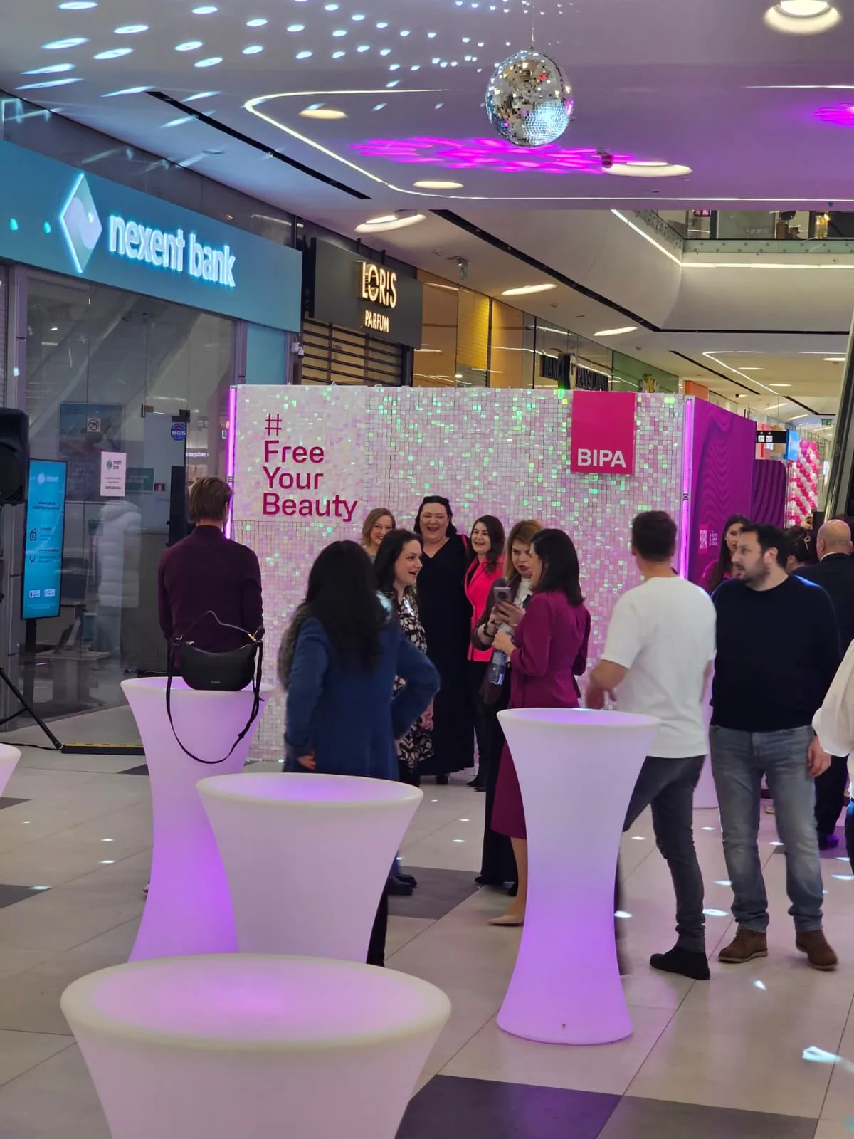 BIPA store launch activation area inside Mega Mall for Store Launch BIPA, Mega Mall at Mega Mall in Bucharest.