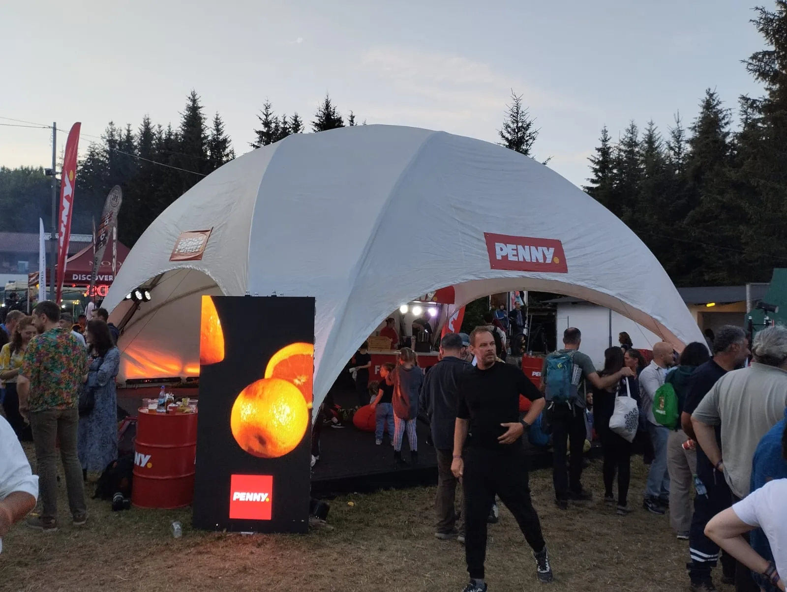 Penny branded dome and illuminated display at Garana Jazz Festival for Garana Jazz Festival at Garana Jazz Festival in Garana.