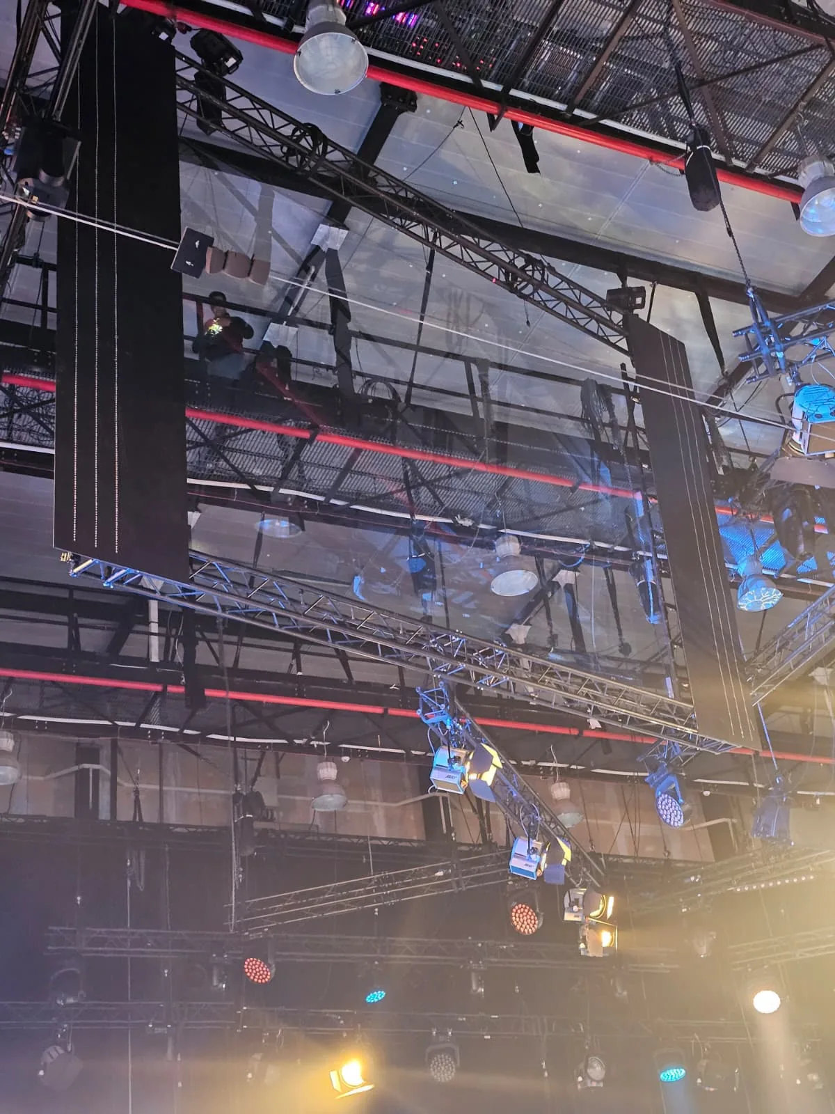 Stage rigging and lighting above the ProTV production for TV production filming support + hologram at Ștefănești in Ștefănești.