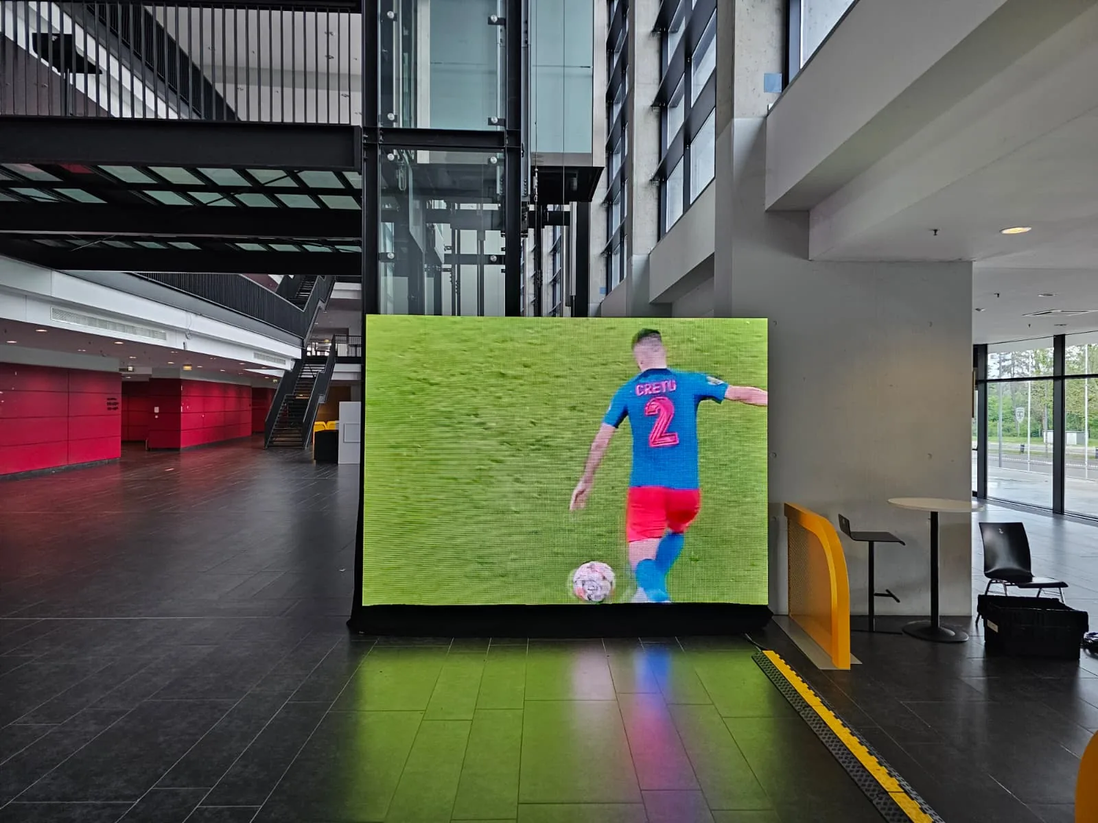 LED screen showing football content at the Betano activation for Brand Activation at Football Match at Arena Nationala in Bucharest.